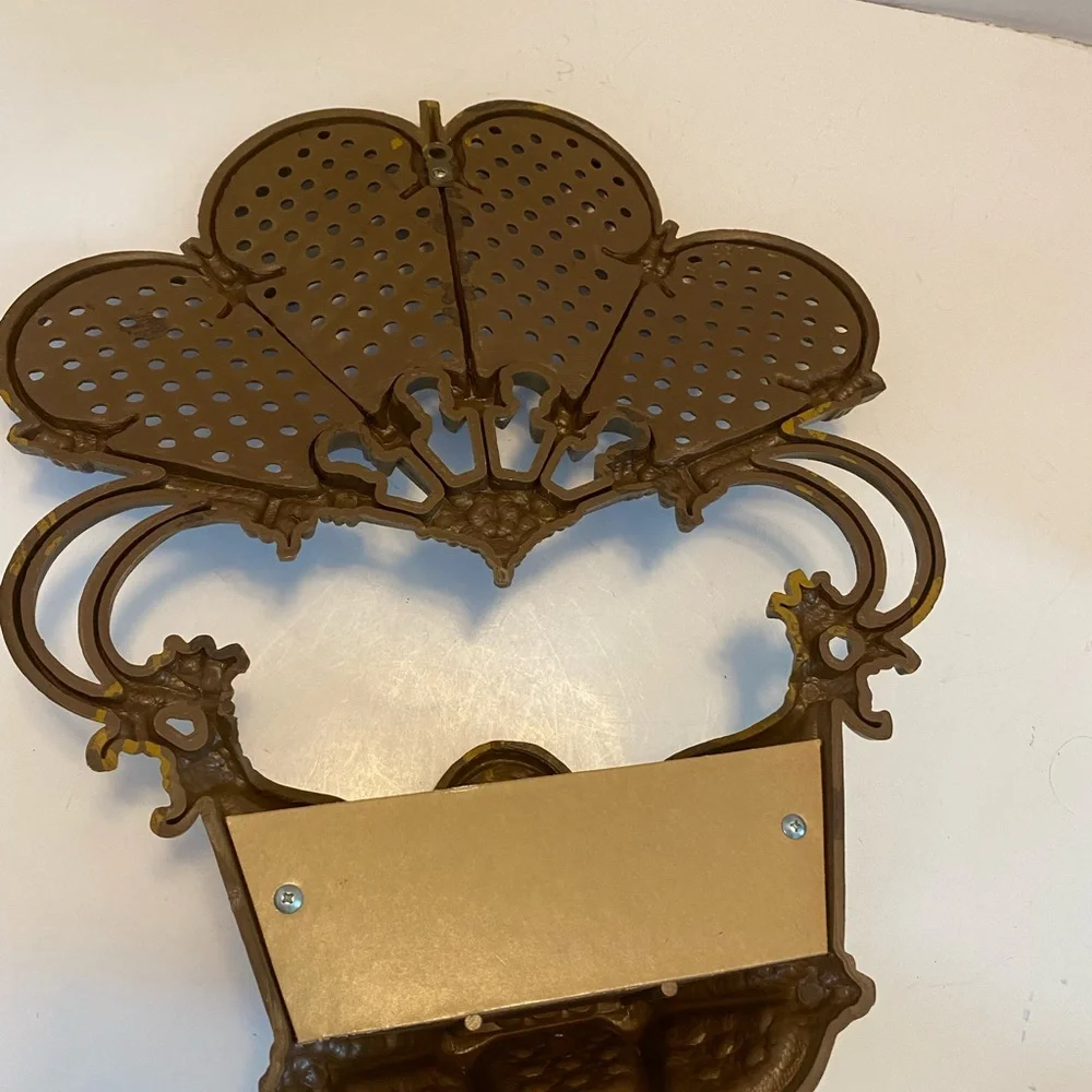 Vintage 1981 Burwood Faux Wicker Rattan Hanging Wall Pocket Planter MCM USA